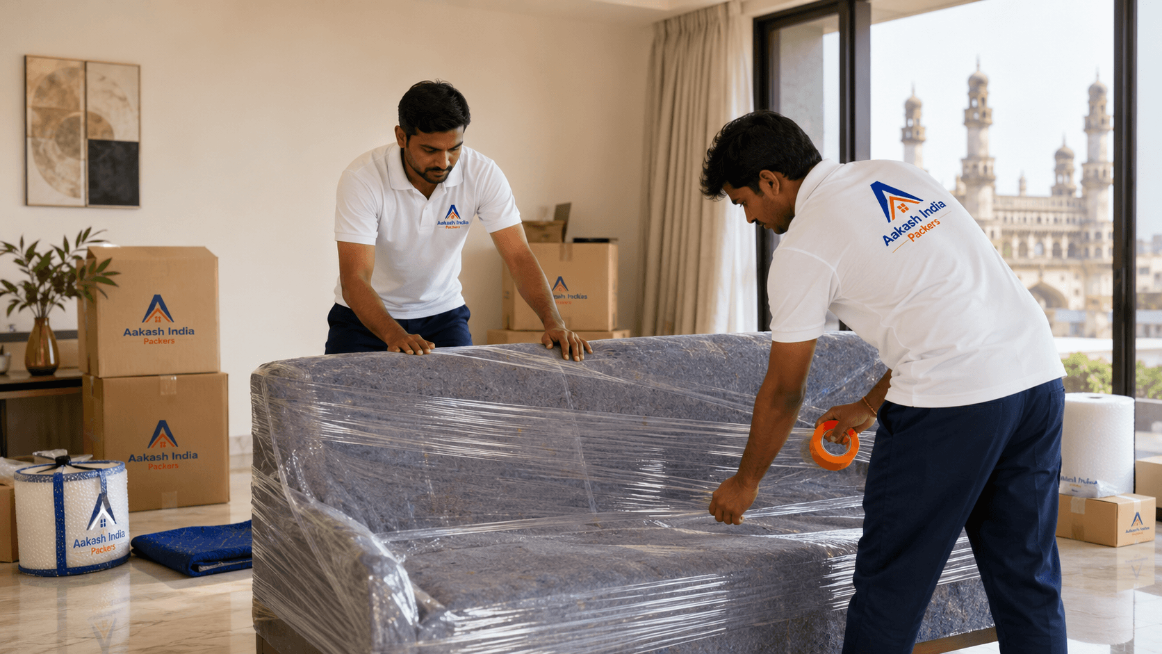 Careful packing in progress